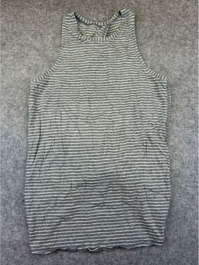 Lululemon Tank Top Women Size 2 Gray Striped Lightweight Activewear Athleisure